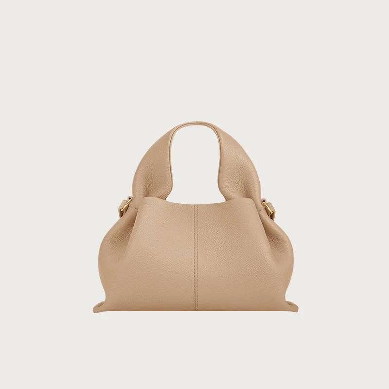 New commuting women's single shoulder cloud bag, niche retro high-end leather single shoulder crossbody bag